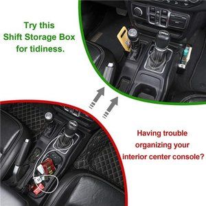 Gear Shift Storage Tray For 2011-2017 Jeep Wrangler JK/JKU – Black ABS Organizer Box